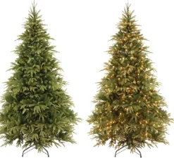 Weeping Bruce juletre med lys 2,28 meter - Dimbar