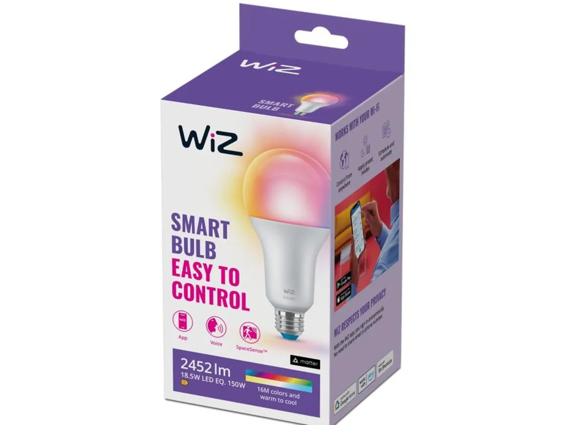 WiZ E27 Lyspære A80 18,5W Wifi - Fullfarge
