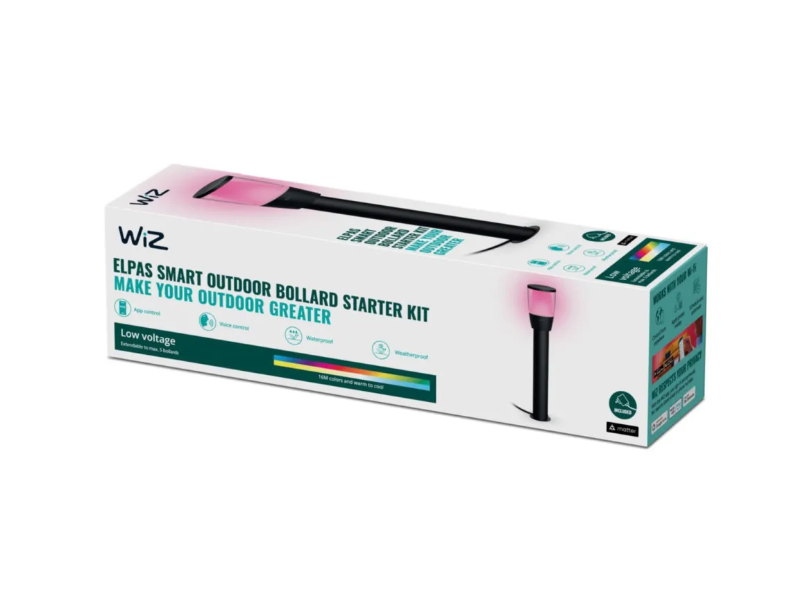 WiZ Elpas smart pullert 4,8W 51,8 cm startsett utendørs RGB Fullfarge Wifi - Svart