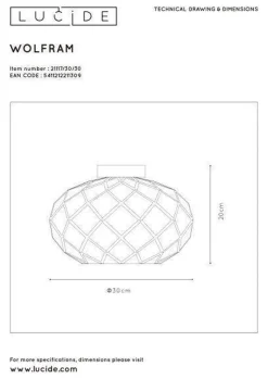 Wolfram taklampe 30 cm