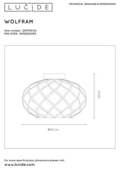 Wolfram taklampe 30 cm