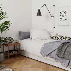 Yukon vegglampe lang - Matt svart