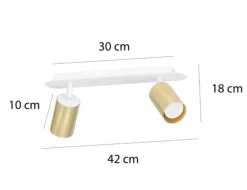 Zen takspot 2 lys - Hvit/Gullfarget