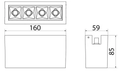 Zip Inspire 150 4 lys 470lm 3000K Ra 98 Faseavsnitt 8W LED