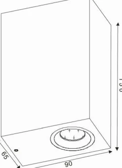Zora square vegglampe opp/ned utendørs IP44